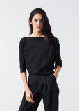 Boat Neck Top in Black